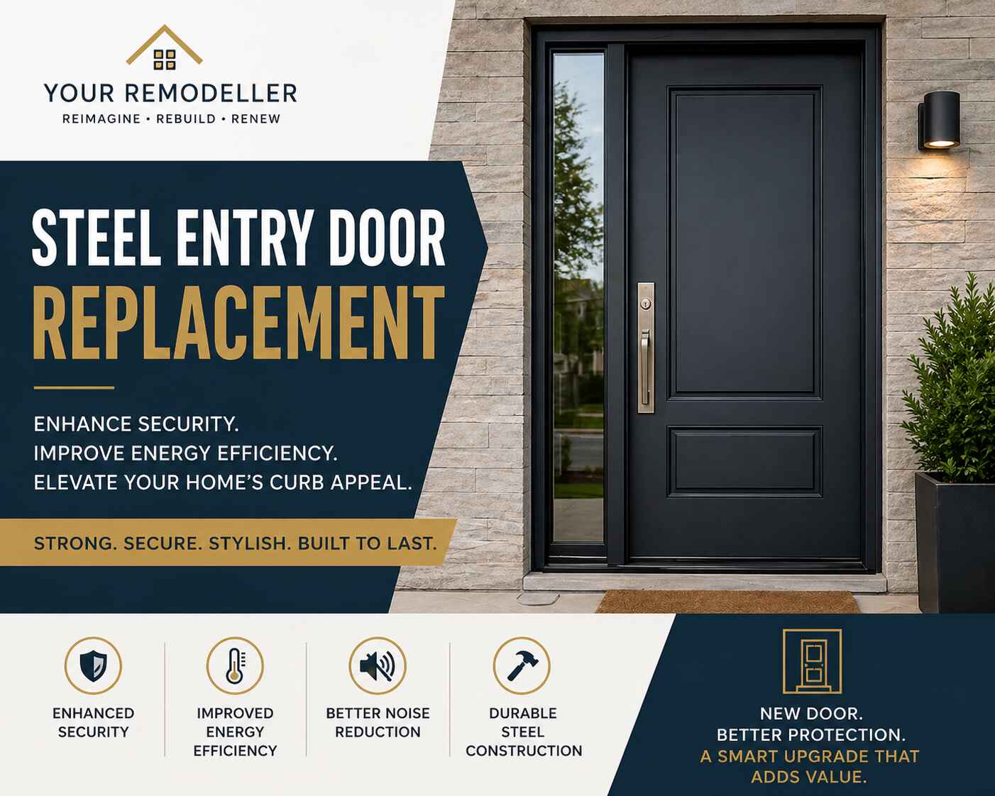 Steel entry door replacement ROI Tupelo MS Lee County