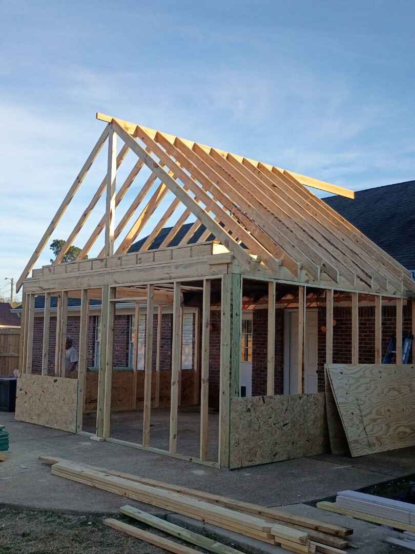Porch addition before — North MS home exterior