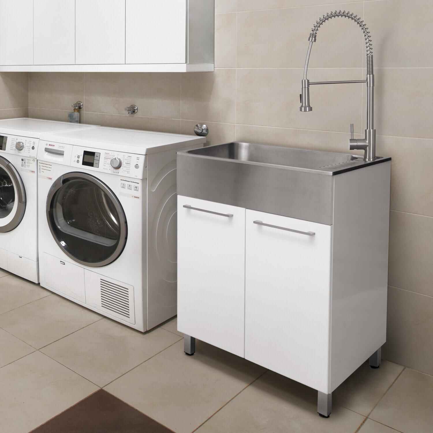 Utility sink and cabinet installation laundry room North Mississippi