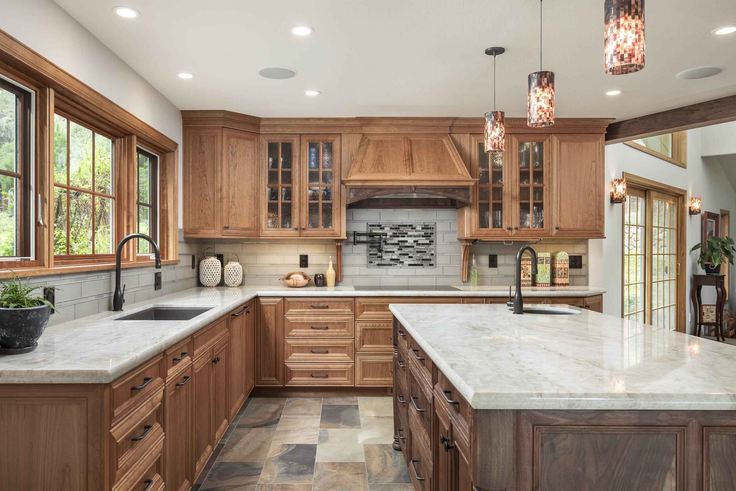 Custom kitchen cabinet detail with hardware