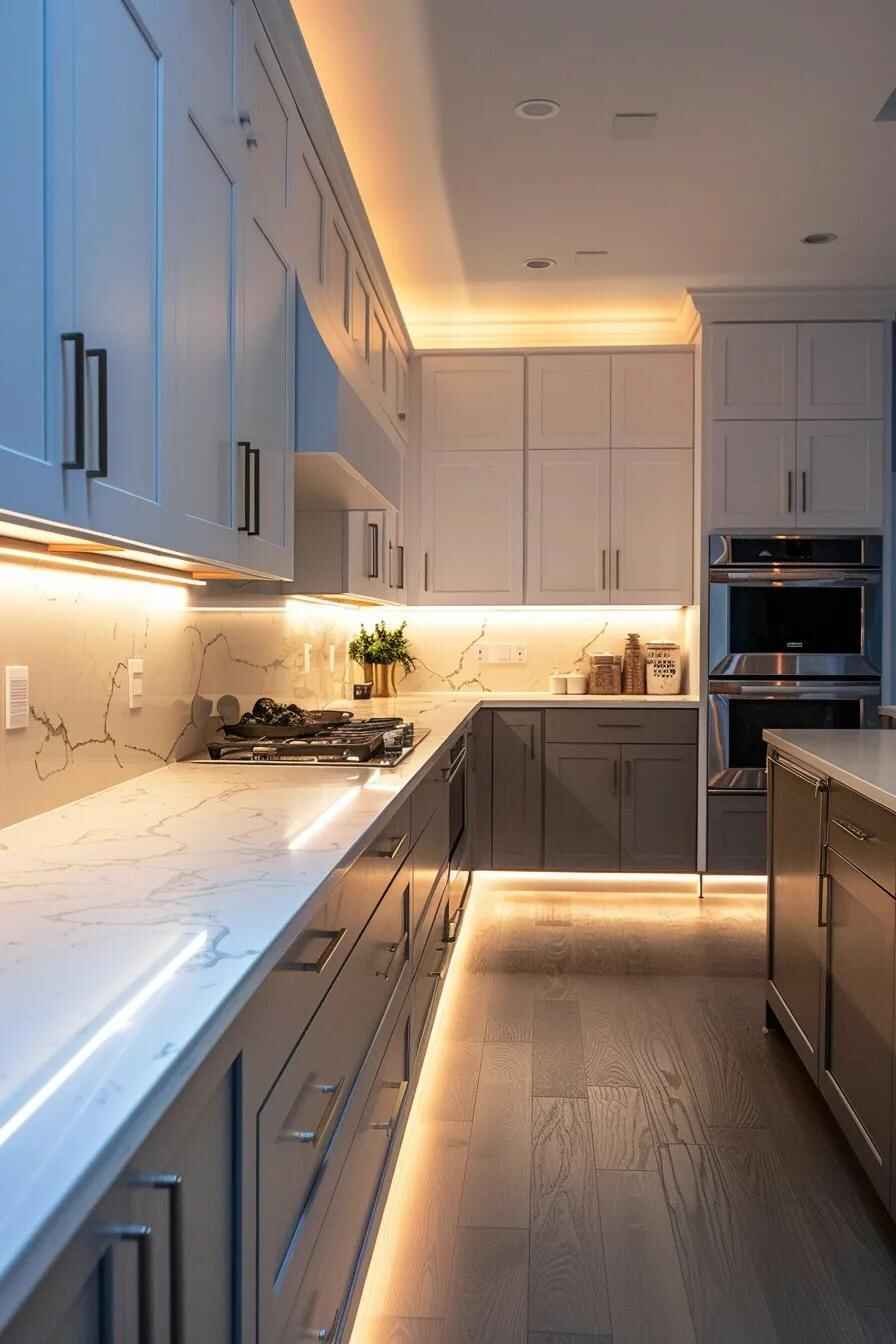 Kitchen lighting and electrical work during a remodel