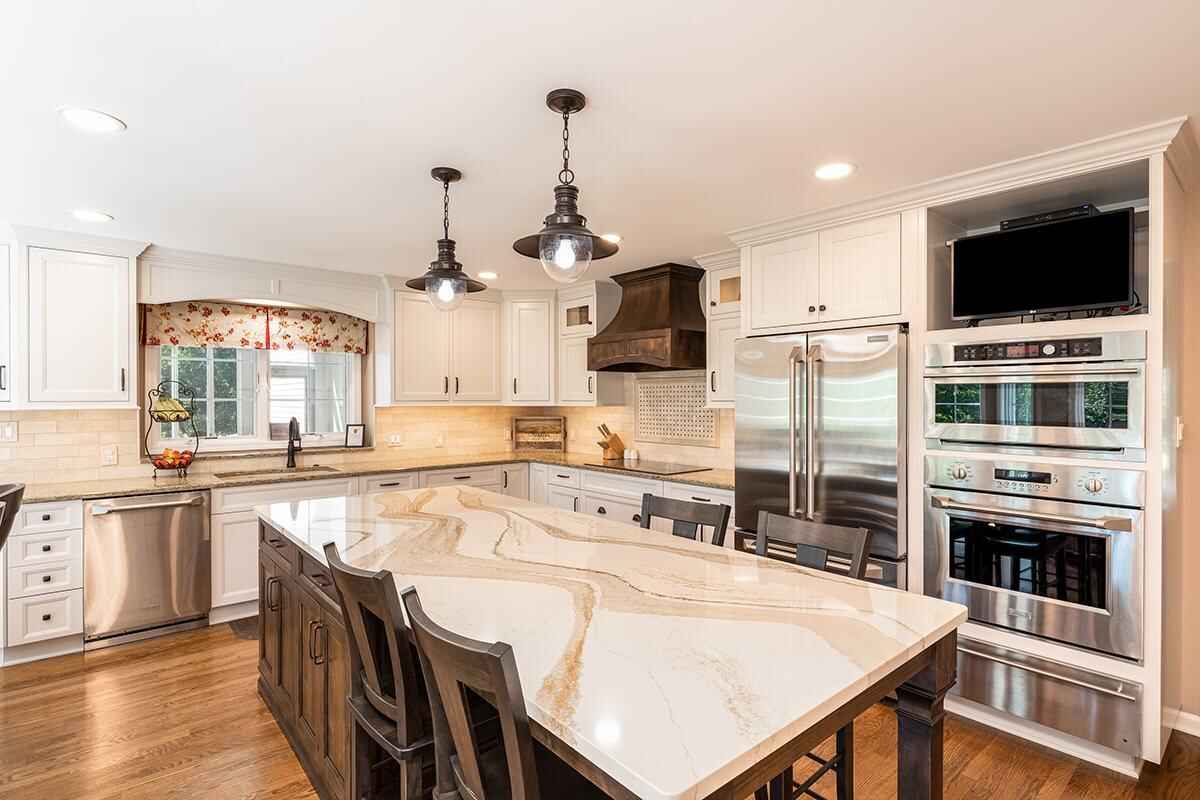 Custom kitchen remodel with sleek cabinetry and center island